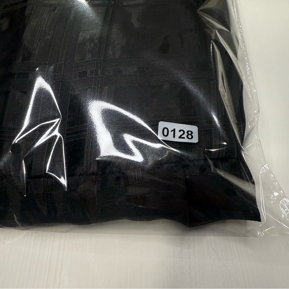 NWT COTTON BLEU SHEER FLOWY TIERED PLAID PRINT BLACK DRESS TOP CUFF SLEEVES SZ M - Picture 11 of 11